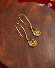 Gold Polish Silver Earrings feature exquisite kundan inlay work, blending traditional craftsmanship with contemporary style. Perfectly suited for Indo-Western ensembles, they add a touch of elegance and sophistication to your look. Crafted with attention to detail making them a versatile accessory for special occasions.