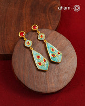 Gold Polish Silver Earrings feature exquisite kundan inlay work, blending traditional craftsmanship with contemporary style. Perfectly suited for Indo-Western ensembles, they add a touch of elegance and sophistication to your look. Crafted with attention to detail making them a versatile accessory for special occasions.