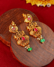 Peacock Gold Polish Silver Earrings