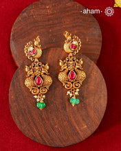 Peacock Gold Polish Silver Earrings