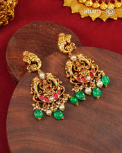Ganesh Laxmi Gold Polish Silver Earrings