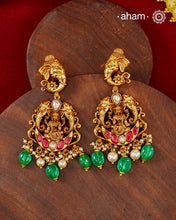 Ganesh Laxmi Gold Polish Silver Earrings