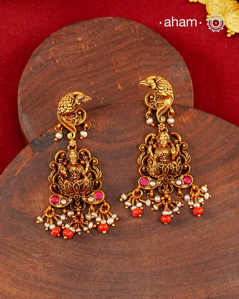 Laxmiji Gold Polish Silver Earrings