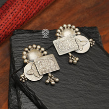 One of a kind rising sun and flower earrings. Wearable art pieces crafted in 92.5 sterling silver.