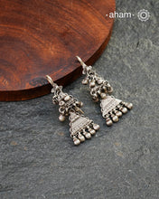 Vintage Layered Triangle Silver Earring