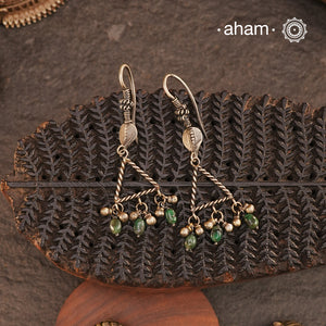 Tribal Ognia Triangle Silver Earrings