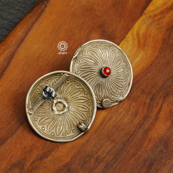 How beautiful are these dome shaped silver studs. Light weight and so easy to wear.  Vintage plug earrings that are converted to stud style easy to wear earrings. 