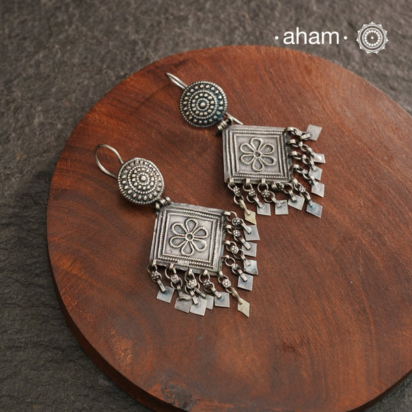 Tribal Pandadi (leaf) Silver Earrings