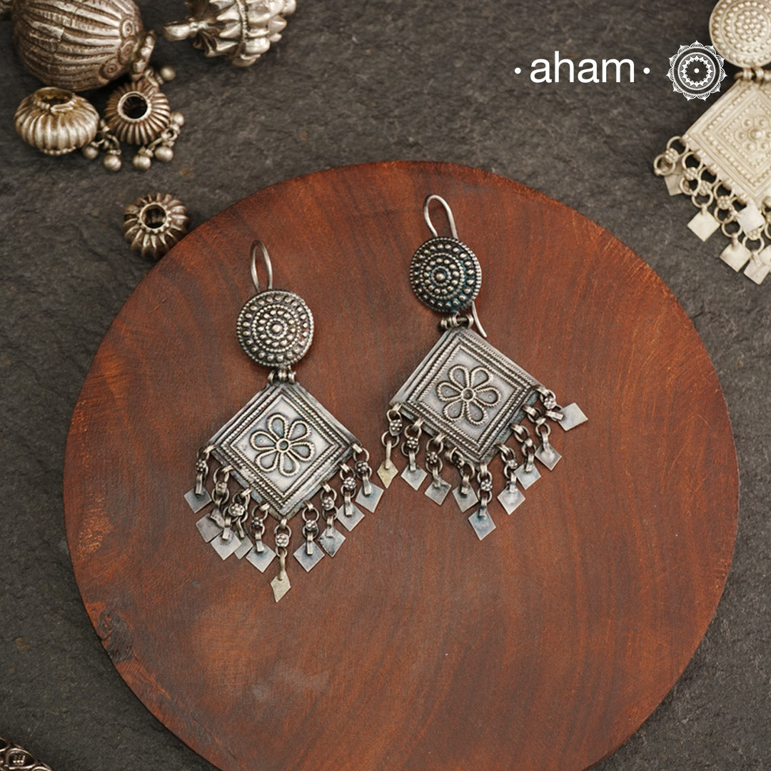 Tribal Pandadi (leaf) Silver Earrings