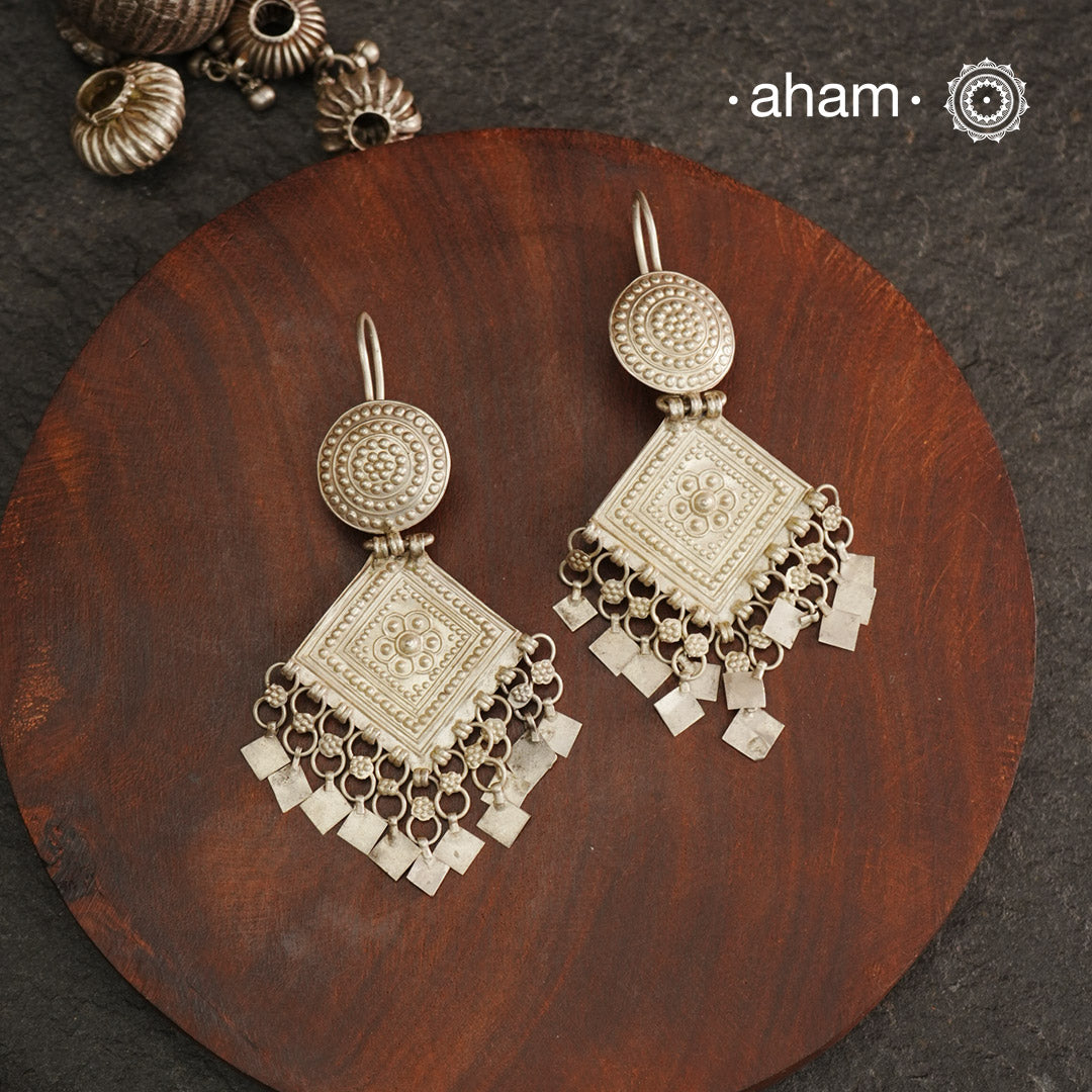 Tribal Pandadi (leaf) Silver Earrings