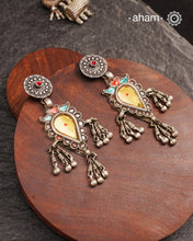 Tribal Glass Silver Earrings