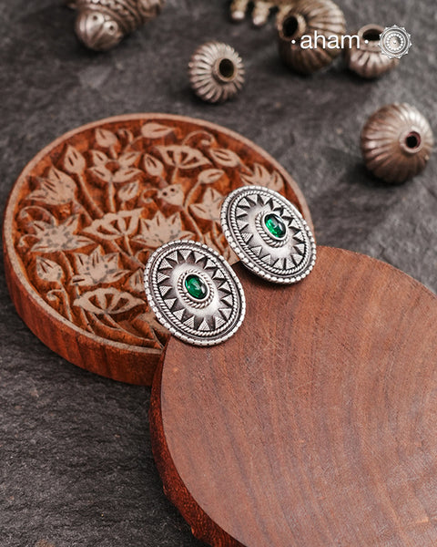 Expertly handcrafted in Kolhapur, these 92.5 sterling silver earrings are made by skilled artisans. Their lightweight design makes them ideal for everyday wear.