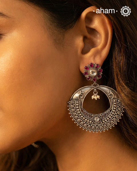 Shivneri Silver Chandbali