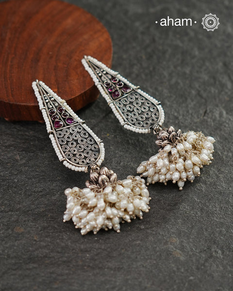 Shivneri Silver Earrings