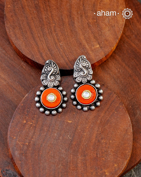 Ira Peacock Silver Earrings