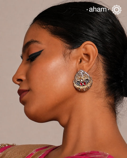 Noori Two Tone Silver Earrings