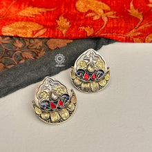 Noori two tone Earrings. The earrings are handcrafted in 92.5 sterling silver with gold highlights. Style this up with your favourite ethnic or fusion outfits to complete the look.