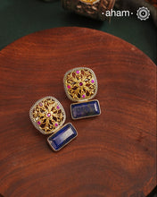 Noori two tone Earrings. The earrings are handcrafted in 92.5 sterling silver with gold highlights. Style this up with your favourite ethnic or fusion outfits to complete the look.