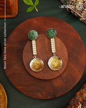 Noori two tone Earrings. The earrings are handcrafted in 92.5 sterling silver with gold highlights. Style this up with your favourite ethnic or fusion outfits to complete the look.