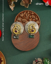 Noori two tone Earrings. The earrings are handcrafted in 92.5 sterling silver with gold highlights. Style this up with your favourite ethnic or fusion outfits to complete the look.