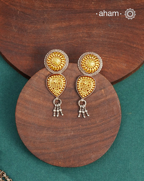 Bandhel Two Tone Silver Earrings