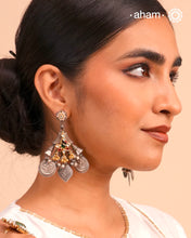 Noori two tone Earrings handcrafted in 92.5 sterling silver with kundan and gold highlights.Style this up with your favourite ethnic or fusion outfits to complete the look.