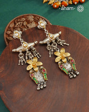 Noori two tone Earrings handcrafted in 92.5 sterling silver with kundan and gold highlights.Style this up with your favourite ethnic or fusion outfits to complete the look.