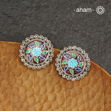Elevate your style with our Meena Work Silver Earrings. Handcrafted in 92.5 silver, these earrings feature traditional meenawork, adding intricate detail to your ensemble. Enhance your look with this elegant and timeless accessory.