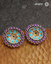 This Meena Work Festive Silver Studs is a stunning piece of jewellery perfect for special occasions. It features a combination of kundan and meena work all crafted in 92.5 silver.