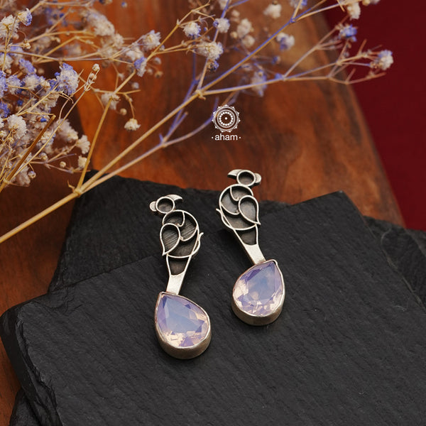 Beautiful Ira bird motif earrings. Handcrafted in 92.5 sterling silver with semi precious stone drop. Works great with smart casuals and workwear. 