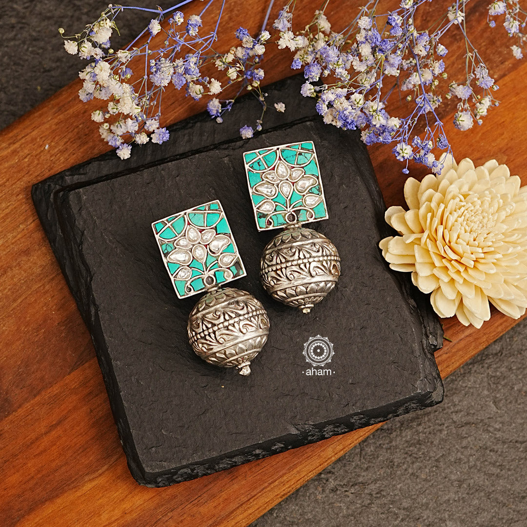 The Ira Turquoise Drop Silver Earrings are the perfect accent for your wardrobe. Crafted from 92.5 sterling silver, these earrings feature beautiful details and are lightweight for all-day comfort. Add a touch of elegance with this timeless jewellery.