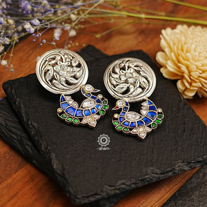 Ira Peacock Chitai Silver Earrings