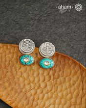 Handcrafted 92.5 sterling silver Ira Earrings with little turquoise drop.&nbsp;
Fun, light weight earrings to wear all day long.