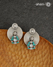 Smart earrings crafted in 92.5 silver with turquoise highlights.