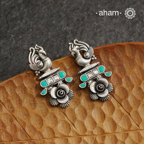 Ira Peacock Silver Earrings