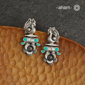 Ira Peacock Silver Earrings