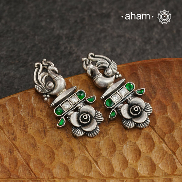 Ira Peacock Silver Earrings