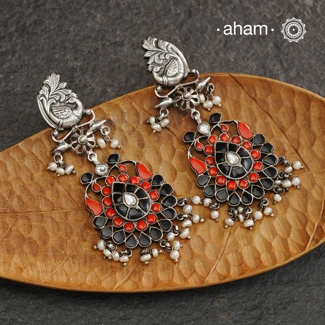 Ira Peacock Silver Earrings