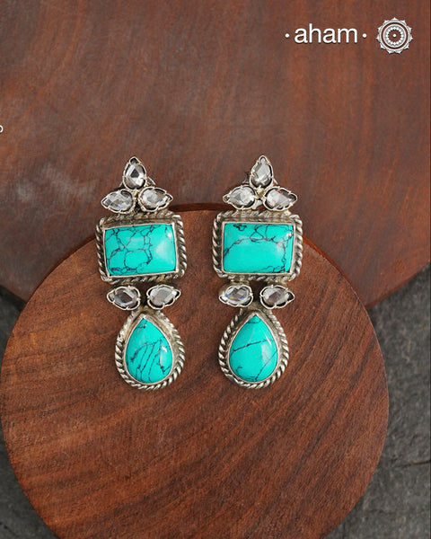 The Ira Silver Earrings are the perfect accent for your wardrobe. Crafted from 92.5 sterling silver, these earrings feature beautiful turquoise stone details. Add a touch of elegance with this timeless jewellery.