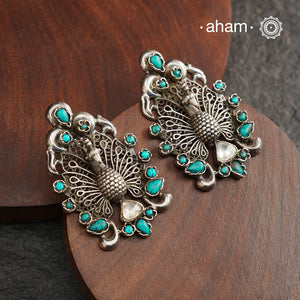 Ira Peacock Silver Earrings