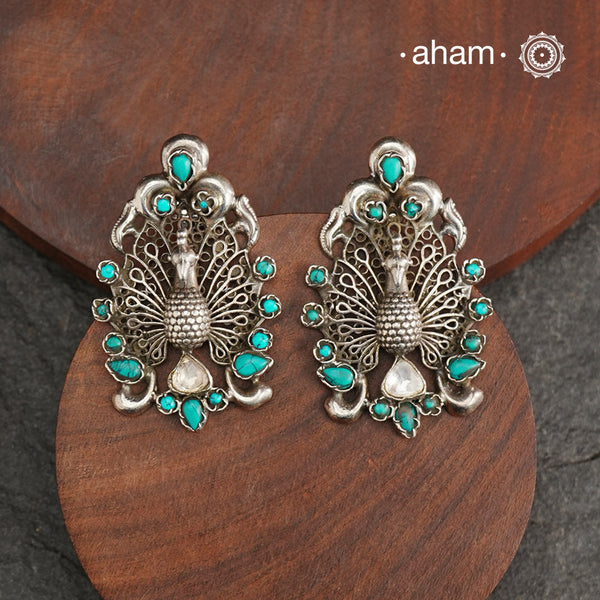 Ira Peacock Silver Earrings