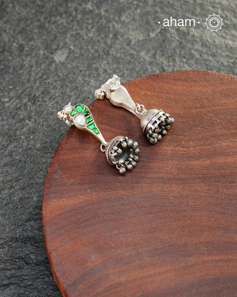 Ira Peacock Silver Jhumkie