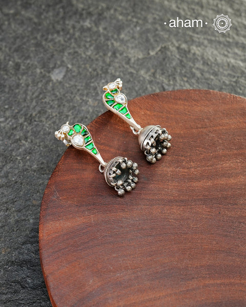 Ira Peacock Silver Jhumkie