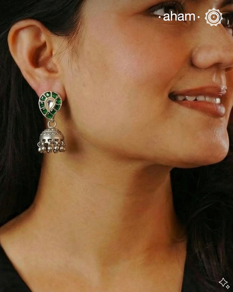 The Ira Silver Earrings are the perfect accent for your wardrobe. Crafted from 92.5 sterling silver, these earrings feature beautiful green mango details and are lightweight for all-day comfort. Add a touch of elegance with this timeless jewellery.