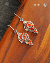 Himalayan Coral Silver Earrings crafted in 92.5 silver 