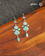 Himalayan Turquoise Silver Earrings crafted in 92.5 silver. 
