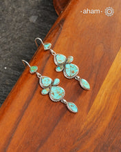Himalayan Turquoise Silver Earrings crafted in 92.5 silver. 