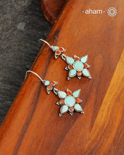 Himalayan Coral and Turquoise Silver Earrings crafted in 92.5 silver