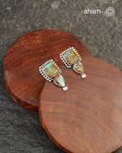 Himalayan Silver Earrings with turquoise setting crafted in 92.5 silver
