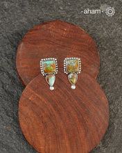 Himalayan Silver Earrings with turquoise setting crafted in 92.5 silver
